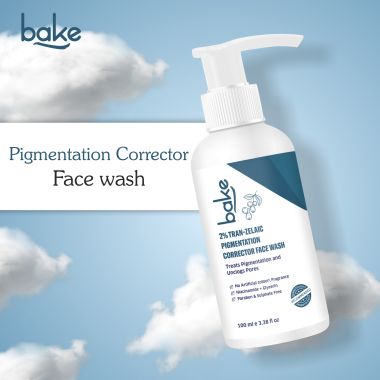 Bake Cosmetics: 2% Tran-Zelaic Pigmentation Corrector Milky Face Wash For Dark Spots and unclogged pores