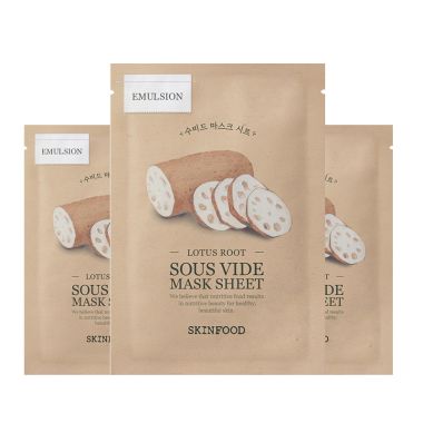 Skinfood: Lotus Root Sous Vide Mask Sheet - 18ml pack of 3