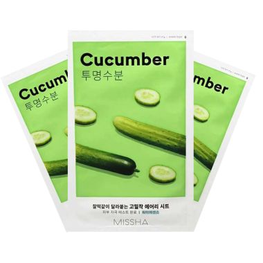 Missha: Airy Fit Sheet Mask (Cucumber) - 19ml (Pack 3)