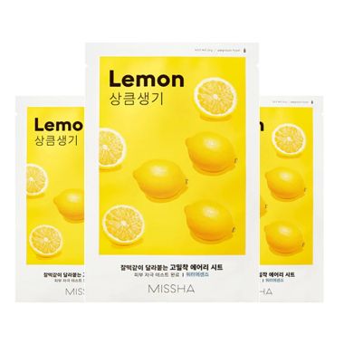 Missha: Airy Fit Sheet Mask (Lemon) - 19ml (Pack 3)