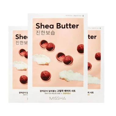 Missha: Airy Fit Sheet Mask (Shea Butter) - 19ml (Pack 3)