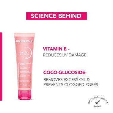 Bioderma: Sensibio Gel Moussant SLS Free Cleanser With Vitamin E-24h Hydration-Micellar Gel - 45ml