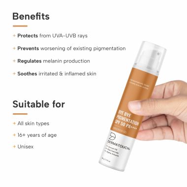 Dermatouch: BYE BYE PIGMENTATION SUNSCREEN SPF 50 PA++++ 50G