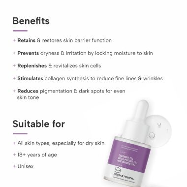 Dermatouch: Ceramide 2% Multi Peptide 1% Niacinamide 5% Serum 18ML