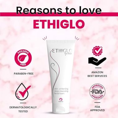 Ethiglo: Ethiglo-face-wash Face WashNicotinamide protects against infections, while micro globules provide extra exfoliation 200gm