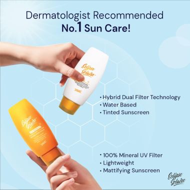 Eclipse Solaire: Active Sunscreen 60ml and Aqua Fusion Sunscreen 60ml SPF 50 PA+++, All Skin Types (Combo of 2)