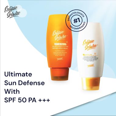 Eclipse Solaire: Active Sunscreen 60ml and Aqua Fusion Sunscreen 60ml SPF 50 PA+++, All Skin Types (Combo of 2)