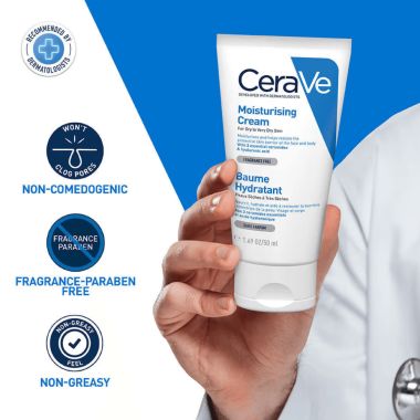 CeraVe: Moisturizing Cream For Dry To Very Dry Skin With Ceramides & Hyaluronic Acid 50ml