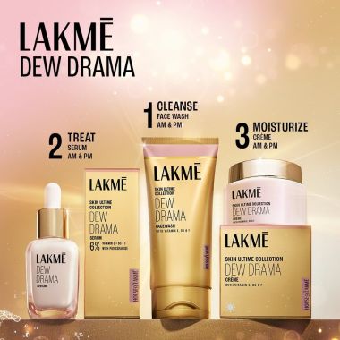 Lakme: Dew Drama Gel Creme, Pro-Ceramides, Vit E + Vit B3 + Vit F 50G