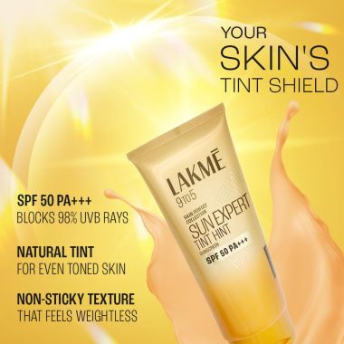 Lakme: Sun Expert Tinted Sunscreen SPF 50 PA +++ | Broad spectrum UVA/B protection, 50ml