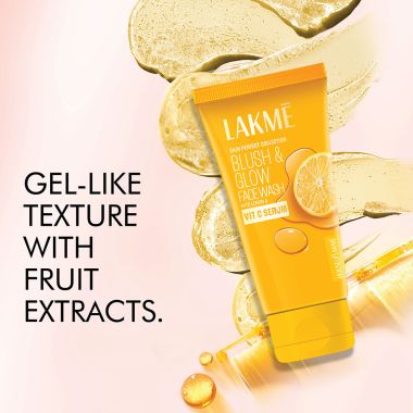 Lakme: Blush & Glow Brightening Lemon Facewash, with Vitamin C Serum, 50gm