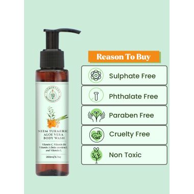 : Neem Turmeric Aloe Vera Body Wash for Purification of Skin - 200 ml