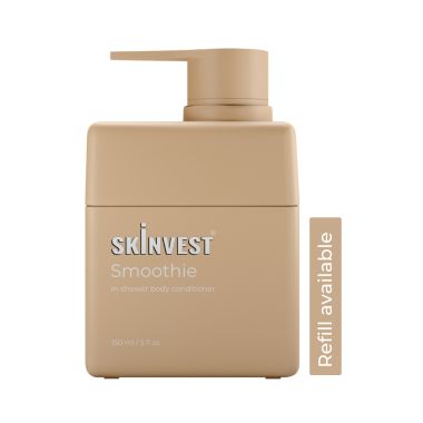 Skinvest: Smoothie In-shower body conditioner - for 24hrs non-sticky Hydration - 150ml | with Shea butter, Salicylic Acid | Reduces Body Acne, Improves Skin Texture, Dryness & Flakiness, Suitable For All Skin Types | For Men & Women | Dermatologist Tested