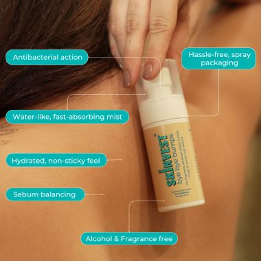 Skinvest: Bye Bye Bumps Exfoliating Mist 50ml | Treats Ingrown hair, Strawberry skin, Razor bumps post waxing/shaving, Acne, Itchiness, Uneven skin texture | All Skin Types - for Men & Women