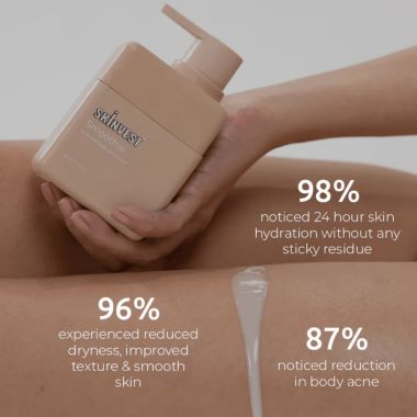 Skinvest: Smoothie In-shower body conditioner - for 24hrs non-sticky Hydration - 150ml | with Shea butter, Salicylic Acid | Reduces Body Acne, Improves Skin Texture, Dryness & Flakiness, Suitable For All Skin Types | For Men & Women | Dermatologist Tested
