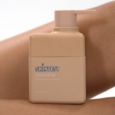 Skinvest: Smoothie In-shower body conditioner - for 24hrs non-sticky Hydration - 150ml | with Shea butter, Salicylic Acid | Reduces Body Acne, Improves Skin Texture, Dryness & Flakiness, Suitable For All Skin Types | For Men & Women | Dermatologist Tested