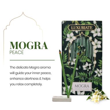 Luxuriate: Mogra Fragrant Natural Bambooless Incese  Pack of 20 sticks (50gm)