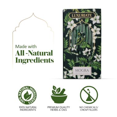 Luxuriate: Mogra Fragrant Natural Bambooless Incese  Pack of 20 sticks (50gm)
