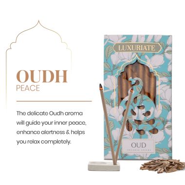 Luxuriate: Oudh Fragrant Natural Bambooless Incese Pack of 20 sticks (50gm)