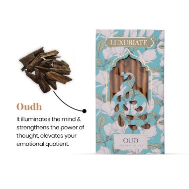 Luxuriate: Oudh Fragrant Natural Bambooless Incese Pack of 20 sticks (50gm)