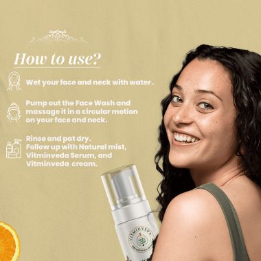 VITMINVEDA: Natural Ubtan Foaming Face Wash - 100ml