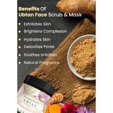VITMINVEDA: Ubtan Face Pack  Scrub & Mask 100gm