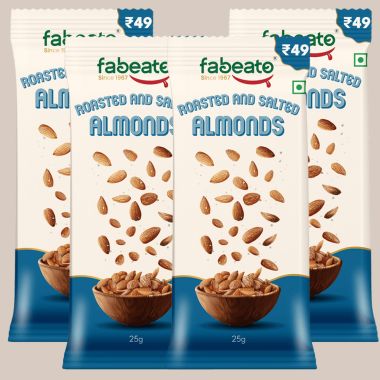 Fabeato: Munch on the Go Snack Premium Roasted and Salted Almonds (25gmx4)