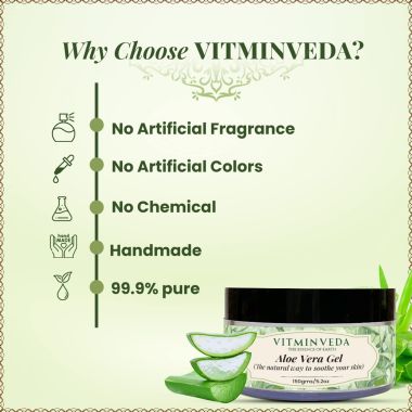 VITMINVEDA: Pure Natural Aloe Vera Gel - 100 gm