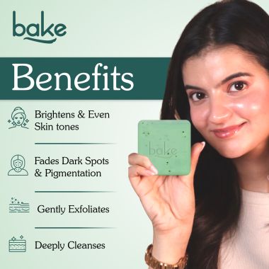Bake Cosmetics: BAKE 8% Glycolic Acid Scrub Treatment Soap with Niacinamide -Pack of 2(100g x 2)
