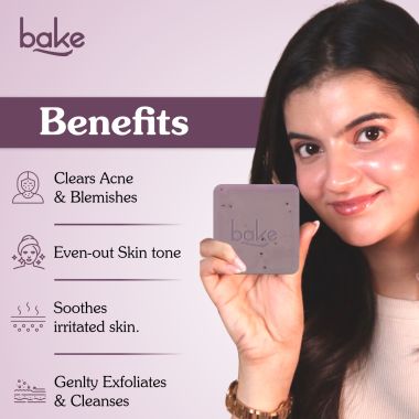 Bake Cosmetics: BAKE 10% Niacinamide + 3% Azelaic Acid Scrub Treatment Soap  -Pack of 2(100g x 2)