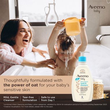 Aveeno: Daily Moisture Wash & Shampoo 532ml