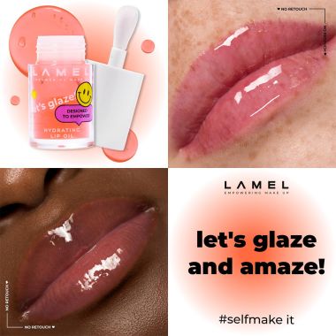 Lamel: Hydrating Lip Oil LET'S GLAZE 402 Strawberry jam