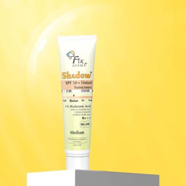 Fixderma: Shadow Tinted Sunscreen Medium SPF 50 PA+++ 1% Hyaluronic Acid - 30gm