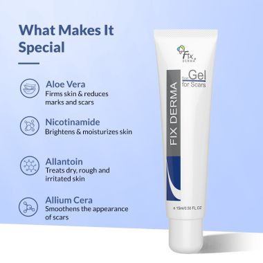 Fixderma
: Scar gel Reduces Acne Injury Scars And Surgery Scars Diminishing Gel - 15g