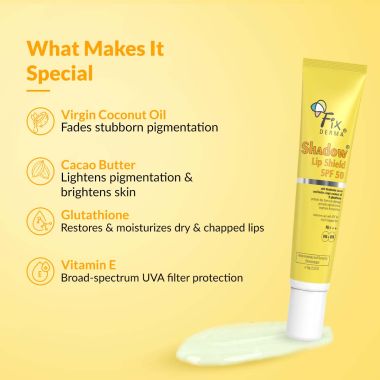Fixderma: Shadow SPF 50 Lip Shield Pa+++ Lip Balm  - 15gm