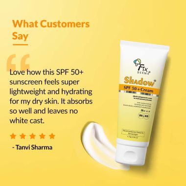 Fixderma: Shadow Sunscreen SPF 50+ Cream PA+++ Dry Skin  - 75gm