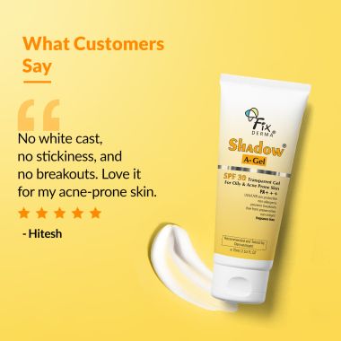Fixderma: Shadow Sunscreen SPF 30+ PA+++ Gel Broad Spectrum Sunscreen - 75 gm