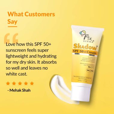 Fixderma: Shadow Sunscreen SPF 50+ Cream PA+++ Dry Skin  - 40gm