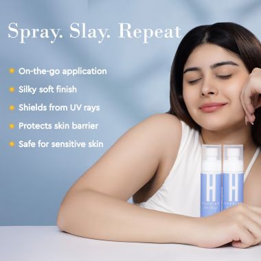 Happier: Sunscreen Spray SPF 50 PA+++ , UVA/UVB Protection, Broad Spectrum With Zinc Oxide