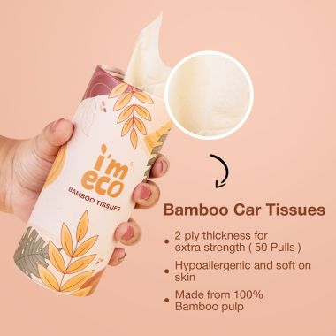Amwoodo: Bamboo Car Tissue | 50 Pulls Per Pack | Pack of 2
