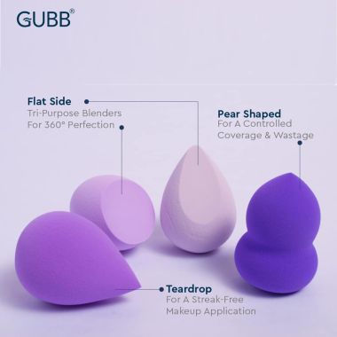 GUBB: Beauty Blender Assorted Pack 4 Pcs (Purple)