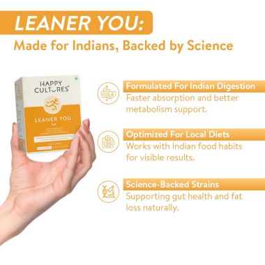 Happy Cultures: Leaner You  Probiotics, L-Carnitine & Garcinia Cambogia |  15 Sachets (2g Each)