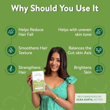Happy Cultures: Grow and Glow | Hair Fall Control & Glowing Skin | 30 gummies