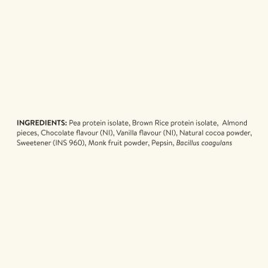 Happy Cultures: 26g Tastiest Plant Protein| Chocolate (Ghana Cocoa) & Almond Chunks  - 505g
