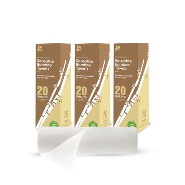 Bamboo Kitchen Towel Roll | Reusable Paper Napkins | 4 Ply | 20 Sheets Per...