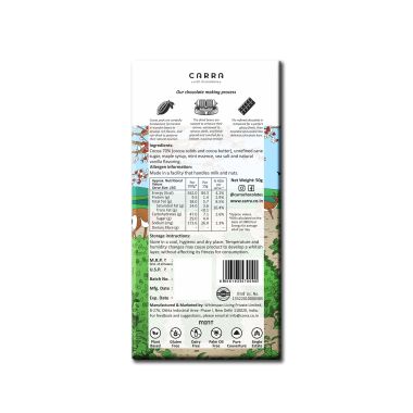 Carra: Mint in 70% Dark Chocolate 50gm each