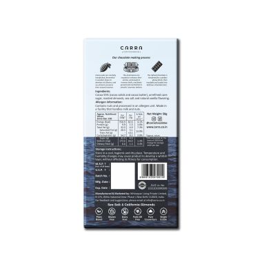 Carra: Sea Salt & California Almonds in 55% Dark Chocolate 50gm each