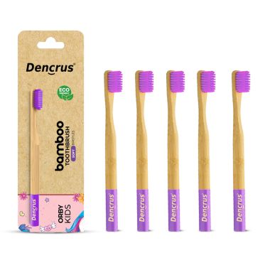 Orby Kids Bamboo Toothbrush For Kids | 100% Natural Soft Bristles | Lavender...