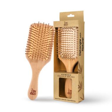 Amwoodo: Bamboo Hair Brush Comb | Flat Paddle Brush Comb | Detangling Hair | Unisex | Pack of 1