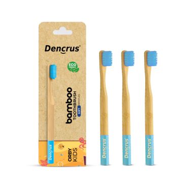Orby Kids Bamboo Toothbrush For Kids | 100% Natural Soft Bristles | Blue |...